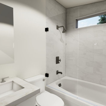 Knightway Mobile Home Reno. Bathroom Interior Design, Floor Plan, 3D Visualizati