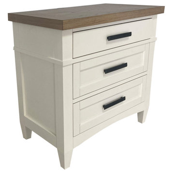 Parker House Americana Modern Bedroom 3 Drawer Nightstand With Charging Station