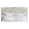 Blanka French Country Antique White Elegant Caned Queen Headboard