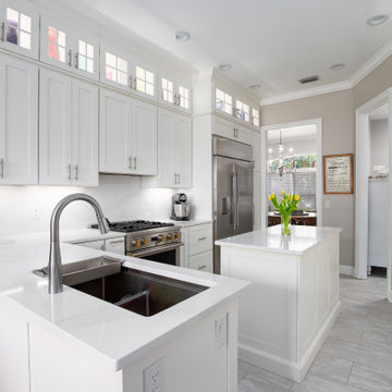 Transitional Kitchen Remodel Done With New Cabinets in a Snow Color
