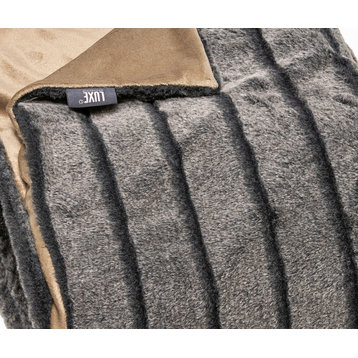 Couture Faux Fur Throw 50"x60", Glacier Gray
