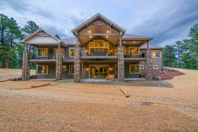 Inspiration for a rustic exterior home remodel in Denver