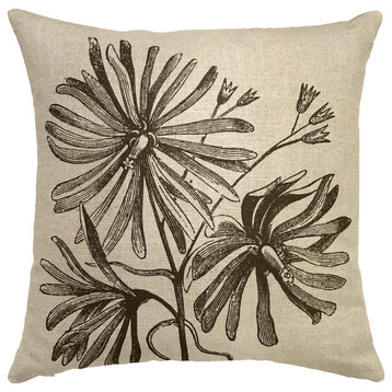 Botanical Linen Pillow IV, 18"x18"