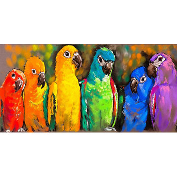 Pretty Parrots Outdoor Art 48x24