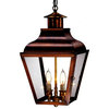 Portland Pendant Copper Lantern Hanging Outdoor Light, Large, Chemical Rust, Cle