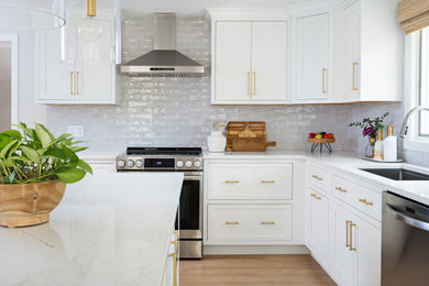 Example of a beach style kitchen design in Boston