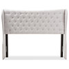 Baxton Studio Cadence Button-Tufted Full Size Winged Headboard
