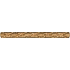 Box of 5 pcs. Noce Travertine Honed 1 X 12 Diamond Rope Liner Trim Molding