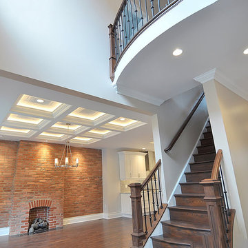 Box Newels with Bending Handrail