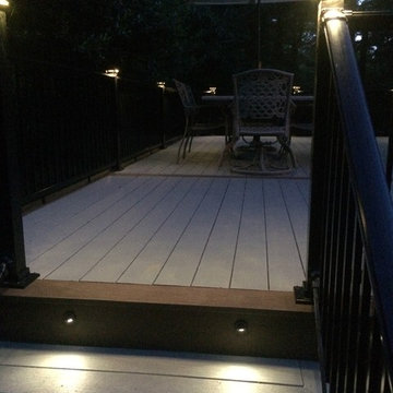 Timbertech Deck with Lights and Stamped Concrete