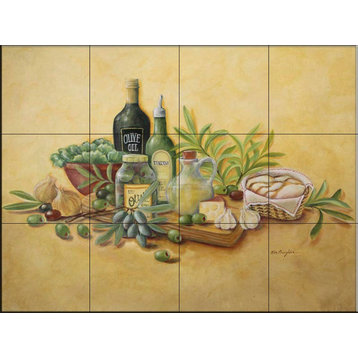 Tile Mural Kitchen Backsplash - Tuscan Bounty-RB - by Rita Broughton
