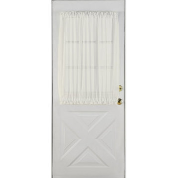 Sheer Voile Rod Pocket Door Panel Curtain, 40" Bone