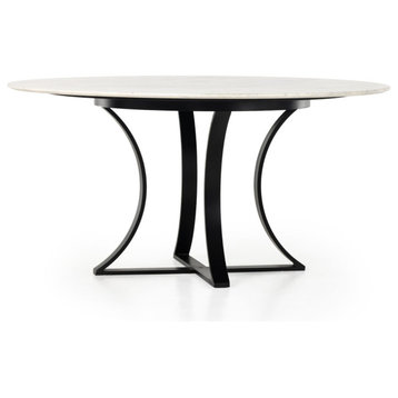 Gage Polished White Dining Table 60"