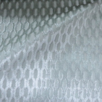 Barcelona Honeycomb Pattern, Burn Out Velvet Upholstery Fabric, Glacier