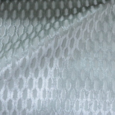 Barcelona Honeycomb Pattern, Burn Out Velvet Upholstery Fabric, Glacier