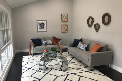Inspiration for a modern family room remodel in Other