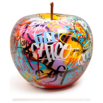 Apple Ceramic Sculpture | Andrew Martin Graffiti, 23" X 18"