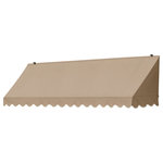Sunsational - Traditional Awnings in a Box, Tan, 8' - Made in the USA, this Traditional Styled Awning in a Box is a Complete Fully Retractable Awning that is easy to install in less than 30 Minutes and is a favorite of both Professional and Do-It-Yourself installers.  Our Made in the USA 100% Acrylic Solution-Dyed fabric is one of the highest quality, most durable outdoor fabrics available. It is sun, water and mildew resistant and along with our patented no rust, 100% Aluminum frame and commercial grade hardware allows our awning to last for years. The design allows this awning to easily attached wood, stucco, brick, or stone and give you a give you a custom look at a fraction of the cost of custom awnings. It is easy to retract or remove for adverse weather such as heavy or extreme winds and snow.