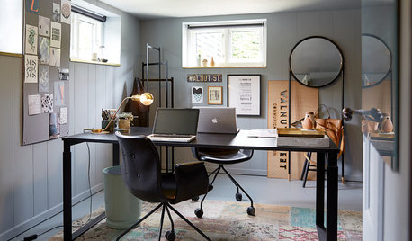 Mørkt kælderrum i Vejle forvandlet til lyst og cool hjemmekontor