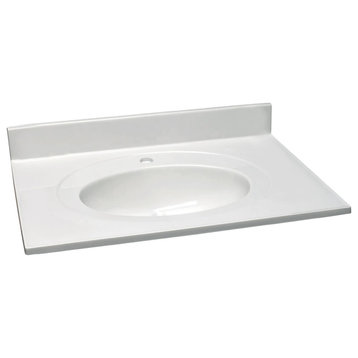 Design House 554592 31" Cultured Marble Vanity Top - Solid White