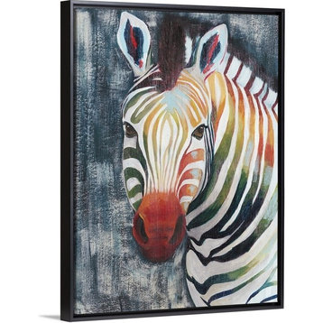 "Prism Zebra II" Floating Frame Canvas Art, 20"x26"x1.75"