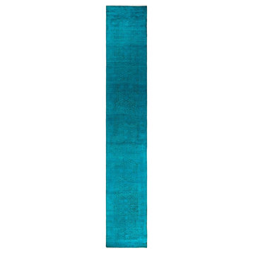 Fine Vibrance, One-of-a-Kind Hand-Knotted Area Rug Blue, 2' 9" x 18' 1"
