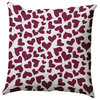 20" x 20" Patterned Hearts Valentine's Day Decorative Indoor Pillow, Magenta