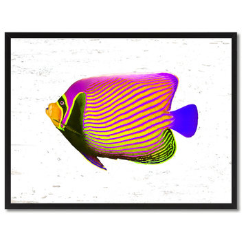 Purple Tropical Fish Painting, 13"x17"