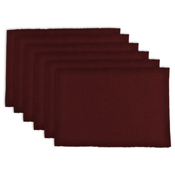 DII Wine Ribbed Placemat, Set of 6