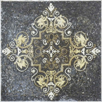 Arabesque Floral Mosaic - Lutfi II, 24"x24"