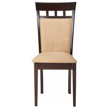 Coaster Rich Cappuccino Side Chairs, Upholstered Back, Set of 2