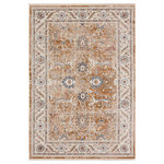 Jaipur Living - Vibe Romano Medallion Brown/Cream Area Rug 8'X10'6" - Inspired by the vintage perfection of sun-bathed Turkish designs, the Zefira collection showcases detailed traditional motifs that have been updated with on-trend, saturated colorways. The Romano rug boasts an erased medallion in moody tones of brown, cream, orange, red, blue, green, and gray. This power-loomed rug features cotton fringe detailing, a natural result of weft yarns, that echoes hand-knotted construction and adds brilliant texture to the plush, durable polypropylene pile.