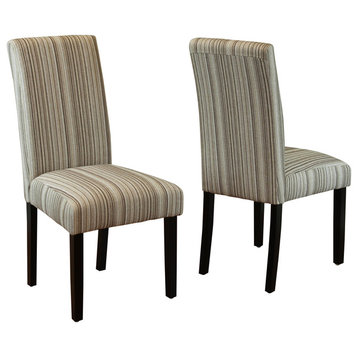Seville Stripe Fabric Dining Chairs, Set of 2, Beige