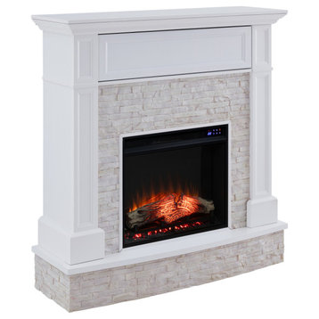 Radmill Electric Media Fireplace With Faux Stone