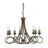 Black/Gold 8lt Chandelier - 8 x 60W E14