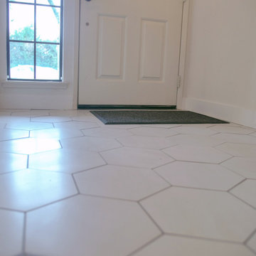 Entryway with White Hex Tile