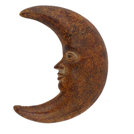 Garden Moon-Clay-Wall-Patio Decor, Red