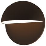 Sonneman - Mezza Cupola 8" LED Sconce, Textured Bronze - A cast aluminum half dome on a circular disc integrates harmonious geometry across volume and plane, directing light downward.