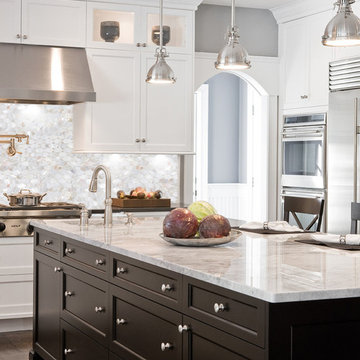 Amazing backsplash with Mother of pearl tile PEM0036