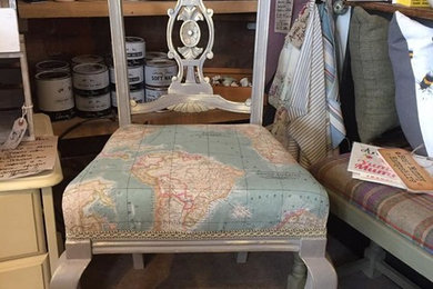 Gilded Atlas Chair in French Linen