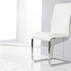 Modrest Crane Modern Dining Chairs, Set of 2, White, Chrome
