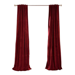 Signature Burgundy Blackout Velvet Curtain Single Panel