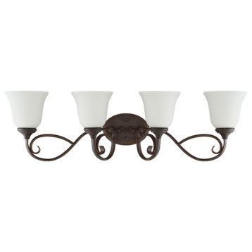 Barrett Place 4 Light Vanity In Mocha Bronze With White Glass (24204-MB-WG)