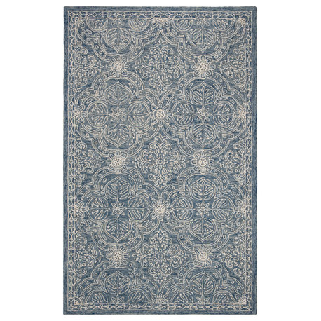 Lauren Ralph Lauren Etienne Area Rug, LRL6603, Blue/Ivory, 9'x12'