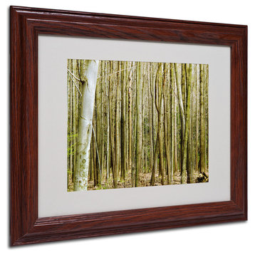 'Forest Floor Spring' Matted Framed Canvas Art by Kathie McCurdy