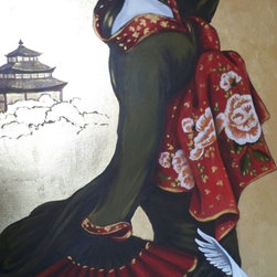 Gold Leaf Geisha Mural - Products