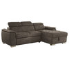 Lexicon Ferriday Microfiber Sectional Sofa with Pull Out Bed in Taupe