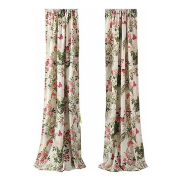 Greenland Home Butterflies Curtain Panel, 84-inch, Multi