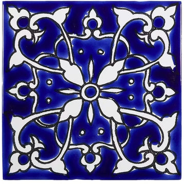 4"x4" Sevilla Tile, Total of 180, Deep Blue Mediterranean Pool Tiles