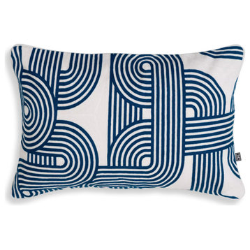 Viscose Modern Lumbar Pillow, Eichholtz Abacas, Blue